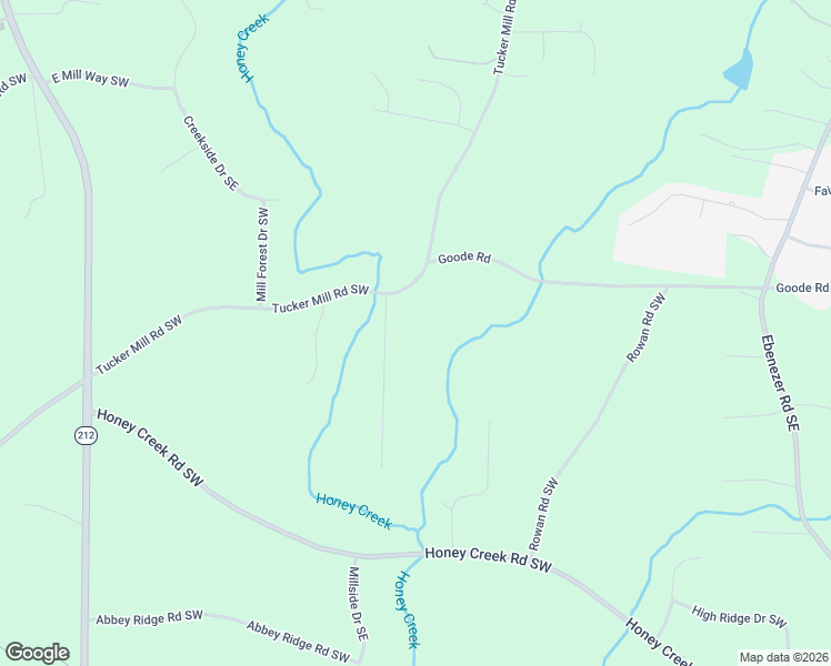 map of restaurants, bars, coffee shops, grocery stores, and more near 2500 Tucker Mill Road Southwest in Conyers