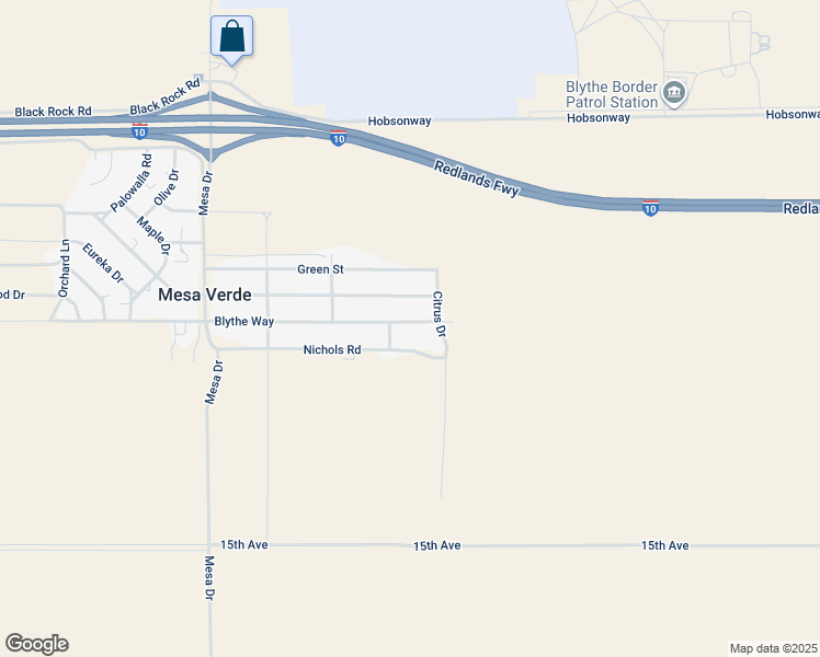 map of restaurants, bars, coffee shops, grocery stores, and more near 17569 Blythe Way in Blythe