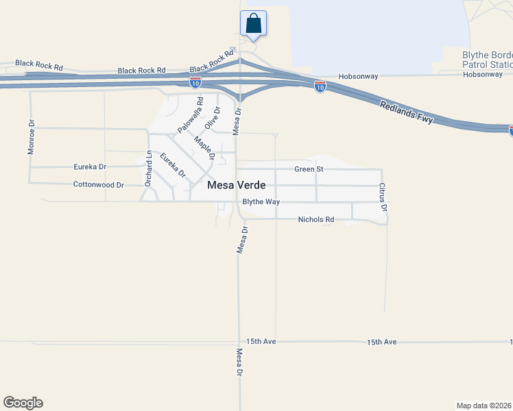 map of restaurants, bars, coffee shops, grocery stores, and more near 17943 Blythe Way in Blythe
