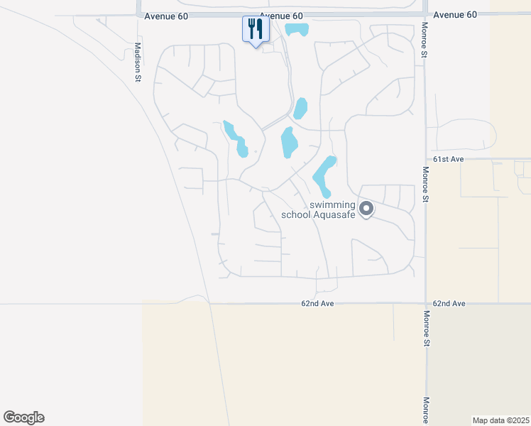 map of restaurants, bars, coffee shops, grocery stores, and more near 61354 Sapphire Lane in La Quinta