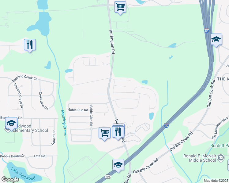map of restaurants, bars, coffee shops, grocery stores, and more near 5560 Sable Way in Atlanta