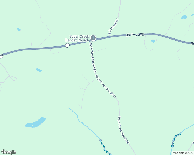 map of restaurants, bars, coffee shops, grocery stores, and more near 1181 Sugar Creek Church Road in Madison