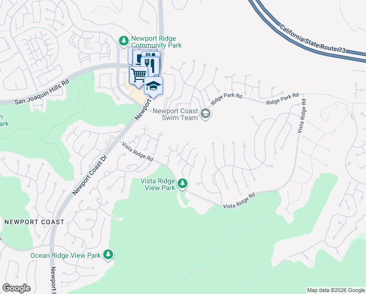 map of restaurants, bars, coffee shops, grocery stores, and more near 19 Lucania Drive in Newport Beach