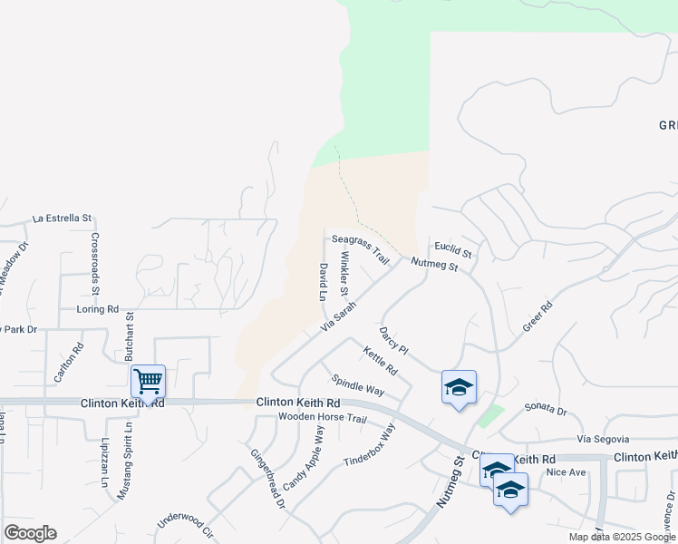 map of restaurants, bars, coffee shops, grocery stores, and more near 35655 Winkler Street in Wildomar