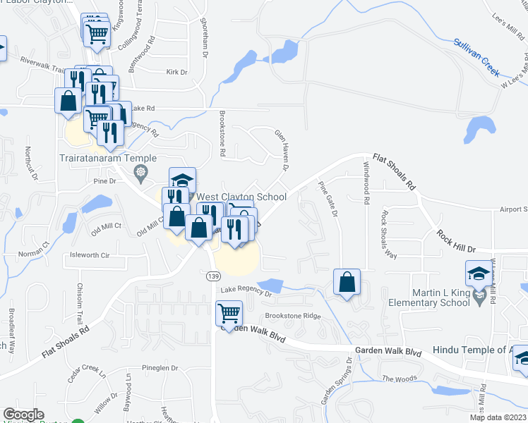 map of restaurants, bars, coffee shops, grocery stores, and more near 1095 Flat Shoals Road in Atlanta
