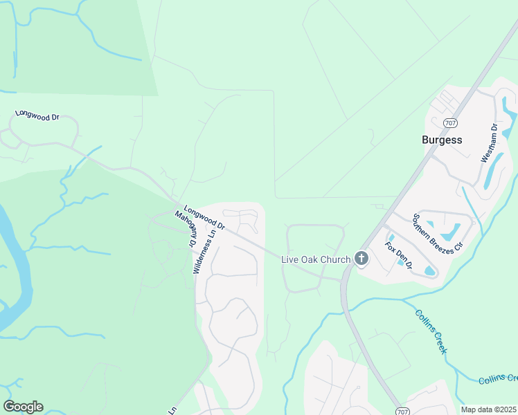 map of restaurants, bars, coffee shops, grocery stores, and more near 5834 Longwood Drive in Murrells Inlet