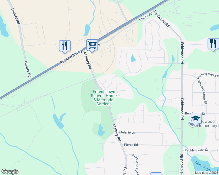 map of restaurants, bars, coffee shops, grocery stores, and more near 5606 Waverly Park Drive in Atlanta