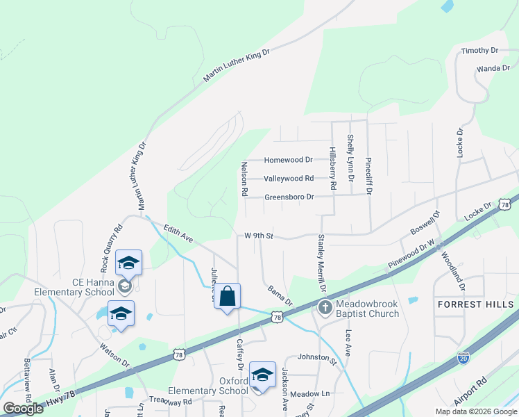 map of restaurants, bars, coffee shops, grocery stores, and more near 801 Lynell Court in Oxford