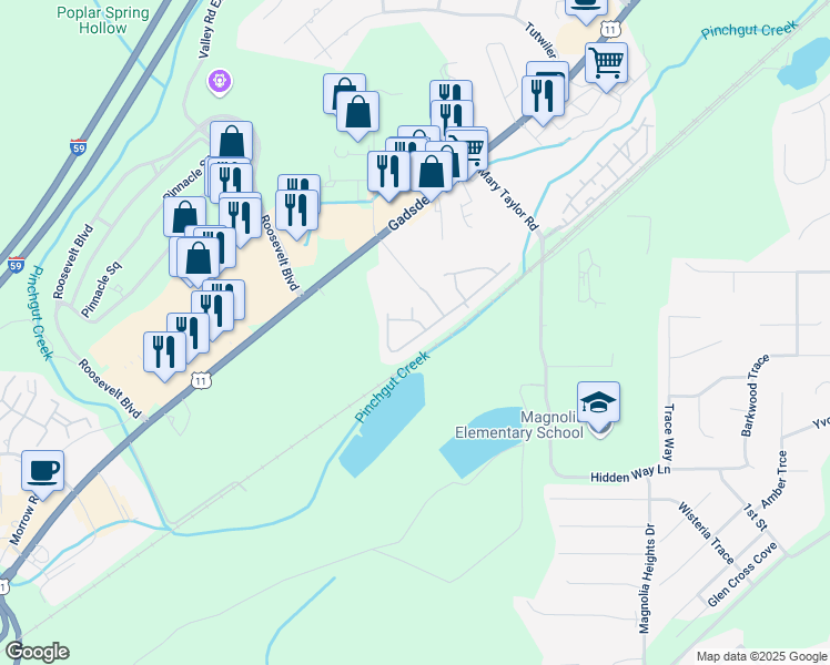 map of restaurants, bars, coffee shops, grocery stores, and more near 3268 Chase Court in Birmingham