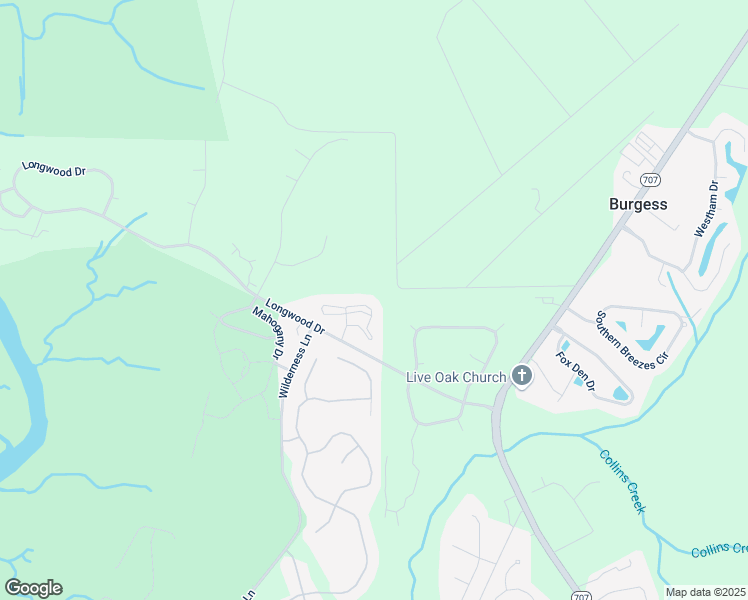 map of restaurants, bars, coffee shops, grocery stores, and more near 5834 Longwood Drive in Murrells Inlet