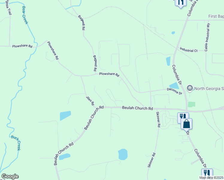map of restaurants, bars, coffee shops, grocery stores, and more near 249 Katherine Court in Carrollton