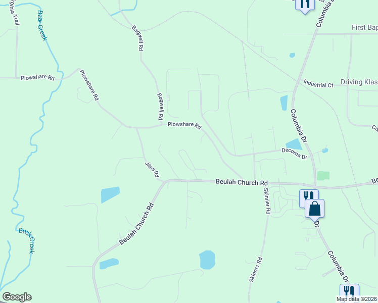 map of restaurants, bars, coffee shops, grocery stores, and more near 249 Katherine Court in Carrollton