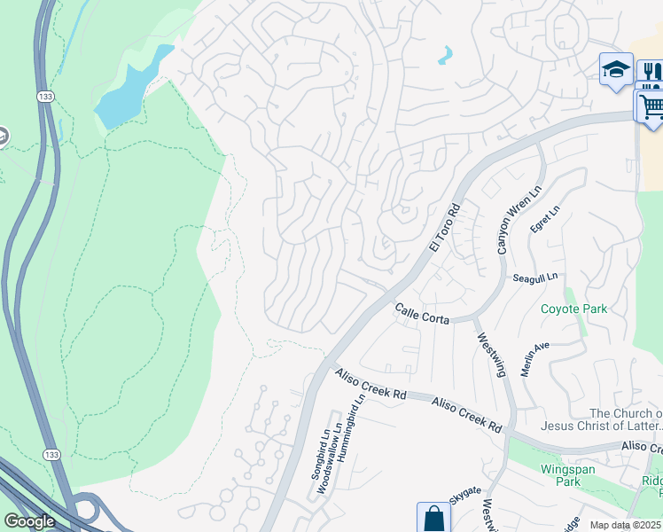 map of restaurants, bars, coffee shops, grocery stores, and more near 5548 Rayo Del Sol in Laguna Woods