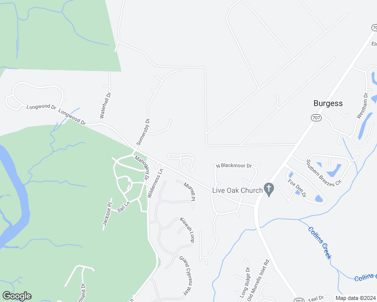 map of restaurants, bars, coffee shops, grocery stores, and more near 5840 Longwood Drive in Myrtle Beach