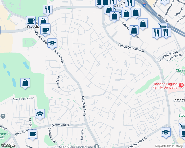 map of restaurants, bars, coffee shops, grocery stores, and more near in Laguna Hills