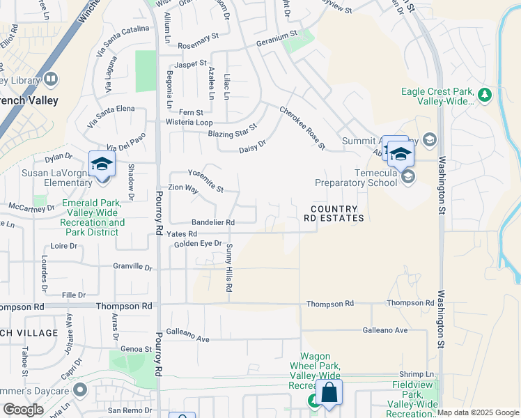 map of restaurants, bars, coffee shops, grocery stores, and more near 35658 Denali Way in Winchester