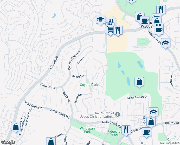 map of restaurants, bars, coffee shops, grocery stores, and more near 4010 Calle Sonora in Laguna Woods