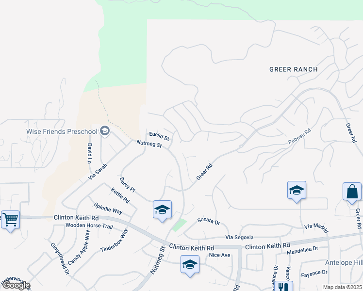 map of restaurants, bars, coffee shops, grocery stores, and more near 26230 Bay Fig Lane in Murrieta