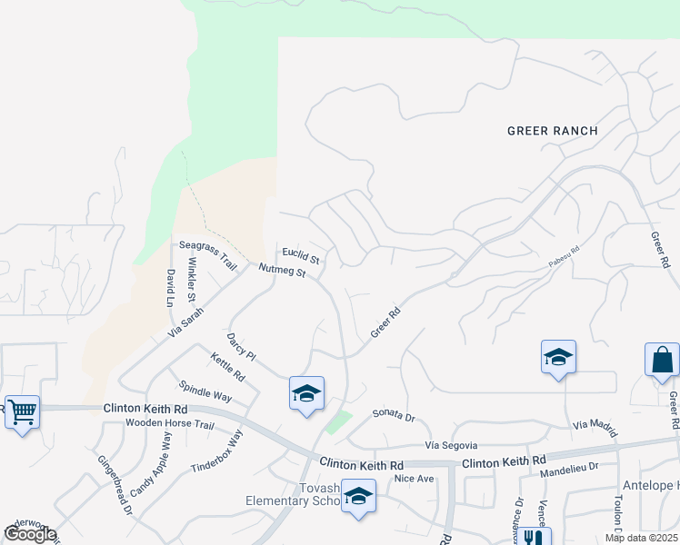 map of restaurants, bars, coffee shops, grocery stores, and more near 26230 Bay Fig Lane in Murrieta