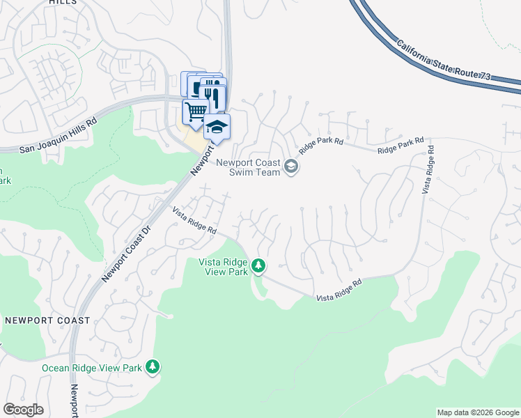 map of restaurants, bars, coffee shops, grocery stores, and more near 11 Lucania Drive in Newport Beach