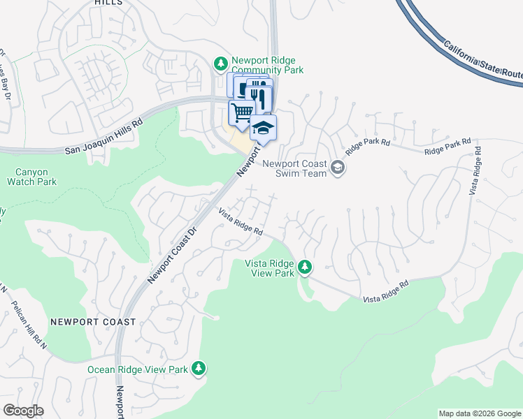 map of restaurants, bars, coffee shops, grocery stores, and more near 1 Tivoli Court in Newport Beach