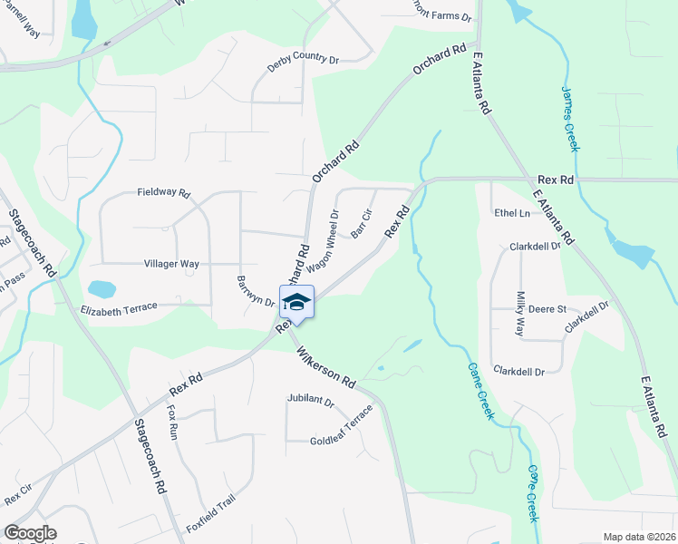 map of restaurants, bars, coffee shops, grocery stores, and more near 4331 Rex Road in Rex