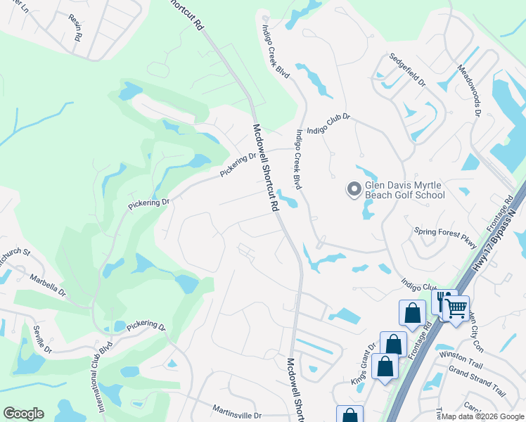 map of restaurants, bars, coffee shops, grocery stores, and more near 125 Laurel Hill Place in Murrells Inlet