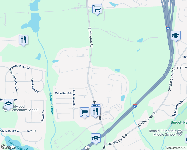 map of restaurants, bars, coffee shops, grocery stores, and more near 5560 Sable Way in Atlanta