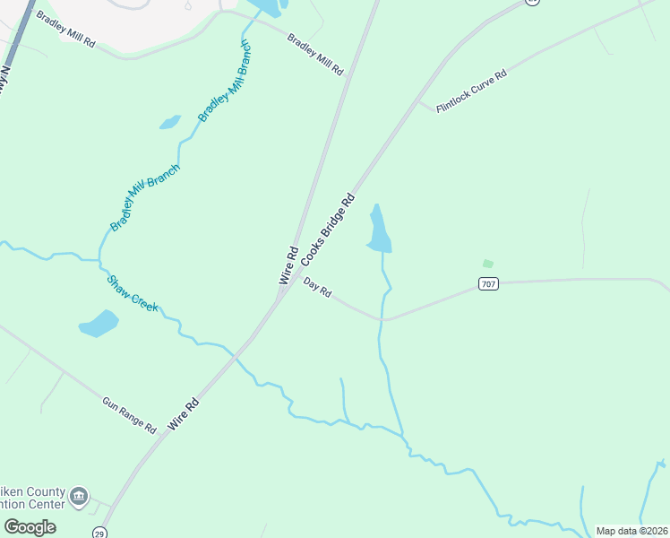 map of restaurants, bars, coffee shops, grocery stores, and more near 110 Cooks Bridge Road in Aiken