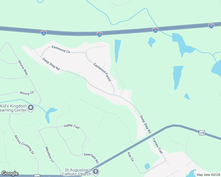 map of restaurants, bars, coffee shops, grocery stores, and more near 130 Deep Step Road in Covington