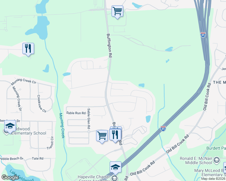 map of restaurants, bars, coffee shops, grocery stores, and more near 5560 Sable Way in Atlanta