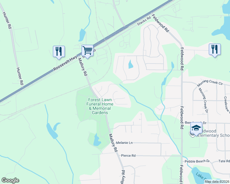 map of restaurants, bars, coffee shops, grocery stores, and more near 255 Marriott Drive in Atlanta