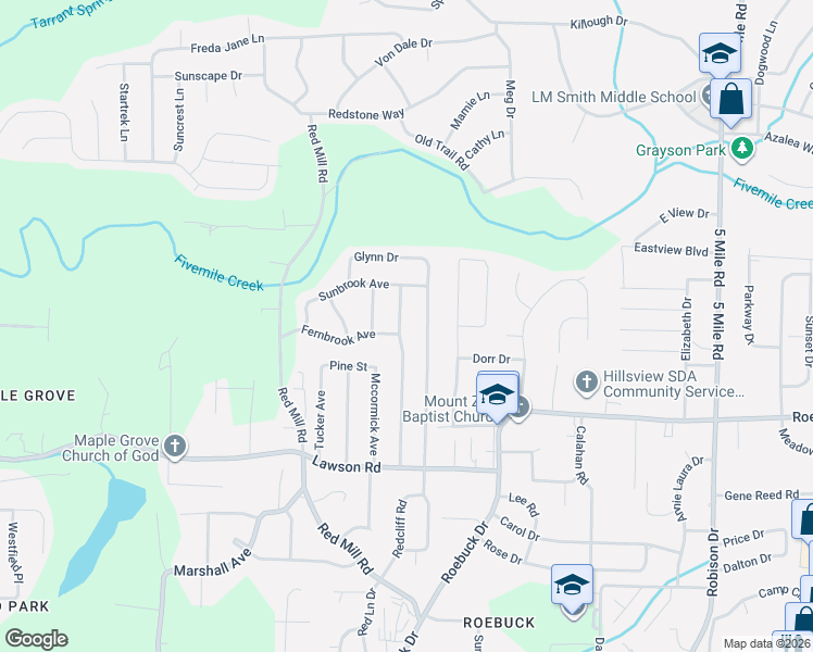 map of restaurants, bars, coffee shops, grocery stores, and more near 317 Westwood Drive in Birmingham
