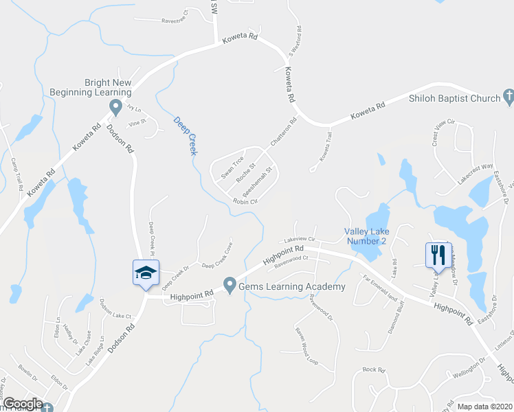 map of restaurants, bars, coffee shops, grocery stores, and more near 4044 Robin Circle in Atlanta