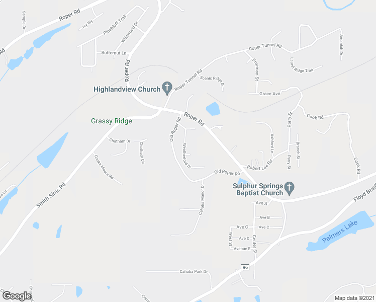 map of restaurants, bars, coffee shops, grocery stores, and more near 3043 Weatherford Drive in Trussville