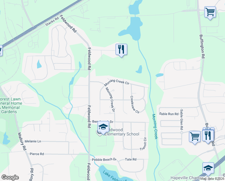 map of restaurants, bars, coffee shops, grocery stores, and more near 600 Morning Creek Court Southwest in Atlanta