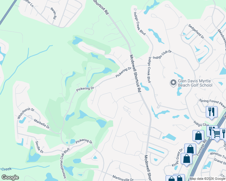 map of restaurants, bars, coffee shops, grocery stores, and more near 161 Laurel Hill Place in Murrells Inlet