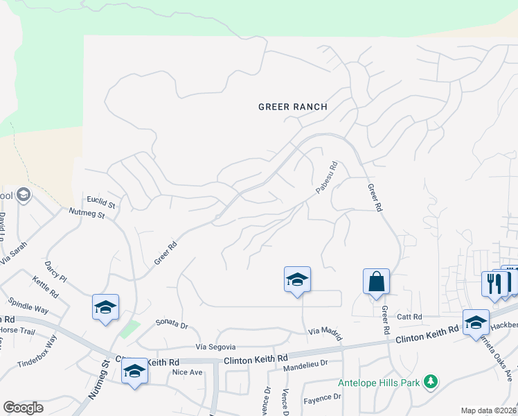 map of restaurants, bars, coffee shops, grocery stores, and more near 35790 Cherry Bark Way in Murrieta