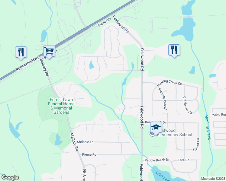 map of restaurants, bars, coffee shops, grocery stores, and more near 4000 Oglesby Road in College Park