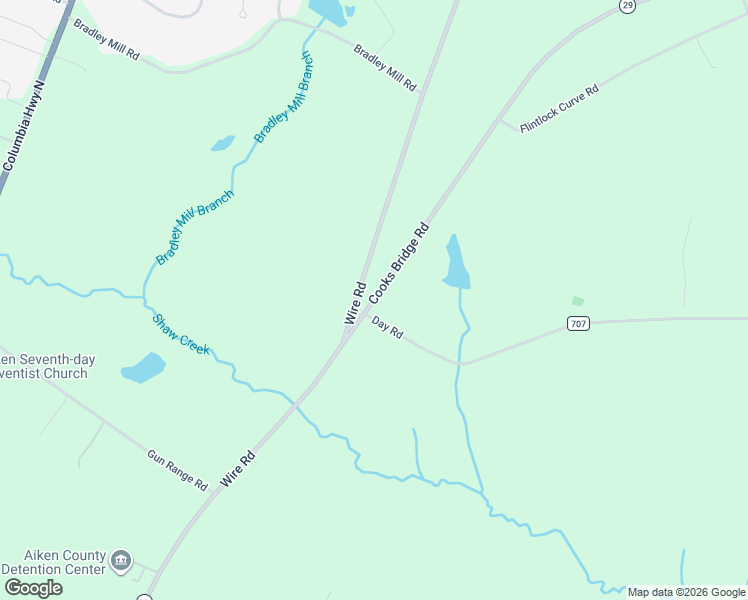 map of restaurants, bars, coffee shops, grocery stores, and more near 110 Cooks Bridge Road in Aiken
