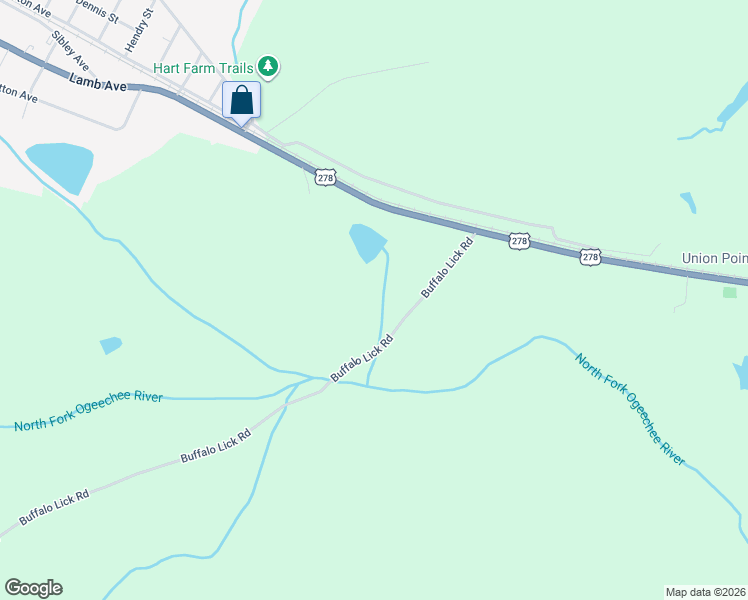 map of restaurants, bars, coffee shops, grocery stores, and more near 1201 Buffalo Lick Road in Union Point