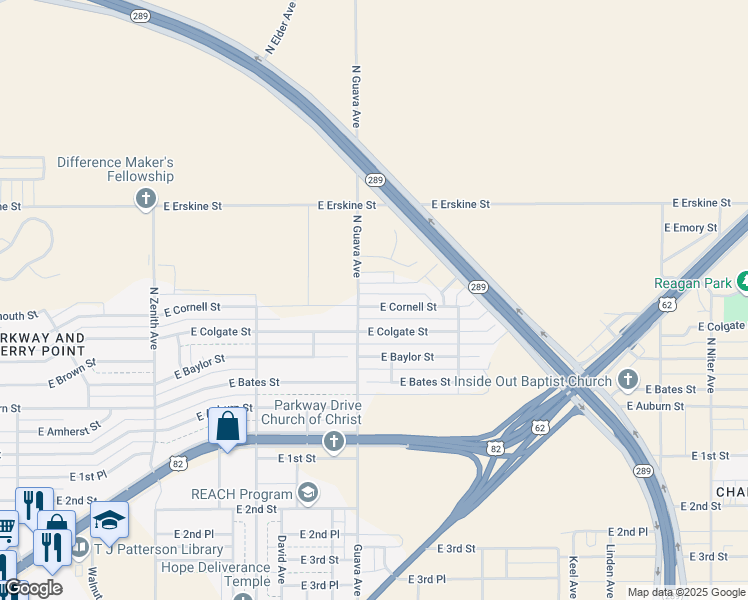 map of restaurants, bars, coffee shops, grocery stores, and more near 3306 East Cornell Street in Lubbock