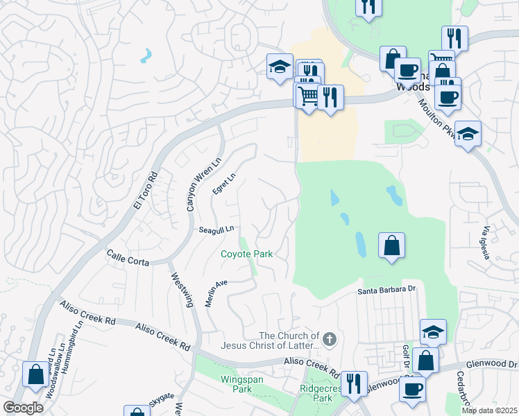map of restaurants, bars, coffee shops, grocery stores, and more near 4008 Calle Sonora in Laguna Woods