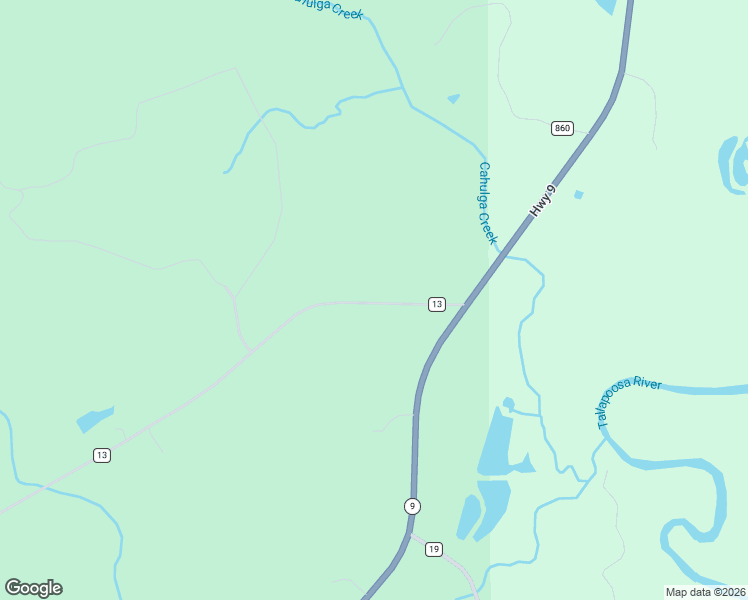map of restaurants, bars, coffee shops, grocery stores, and more near County Road 13 in Heflin