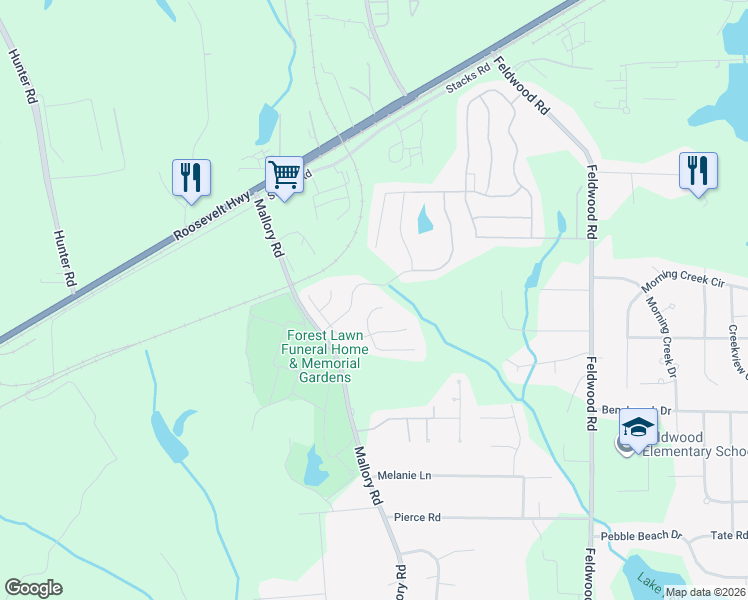 map of restaurants, bars, coffee shops, grocery stores, and more near 245 Marriott Drive in College Park