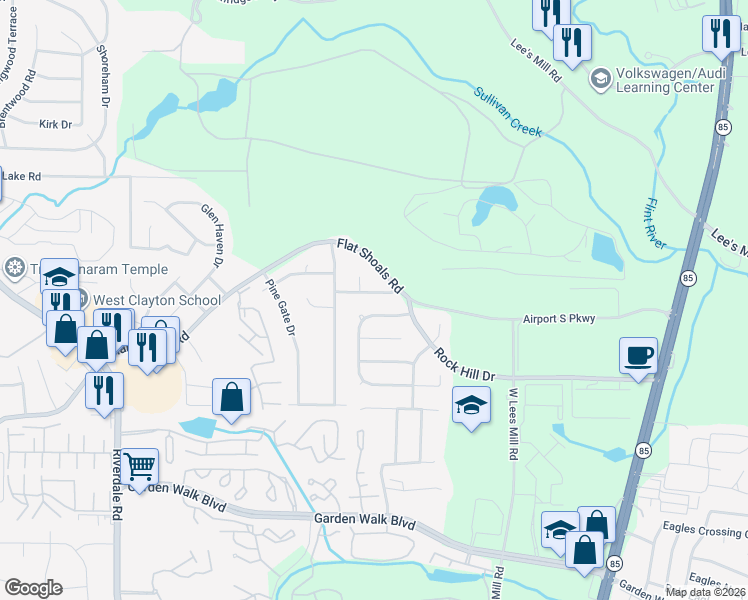 map of restaurants, bars, coffee shops, grocery stores, and more near 866 Holden Lane in Atlanta