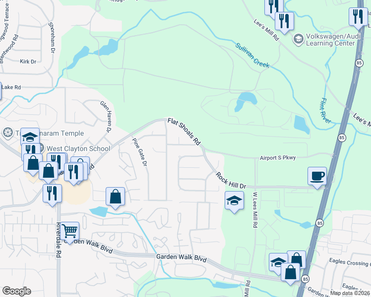 map of restaurants, bars, coffee shops, grocery stores, and more near 866 Holden Lane in Atlanta