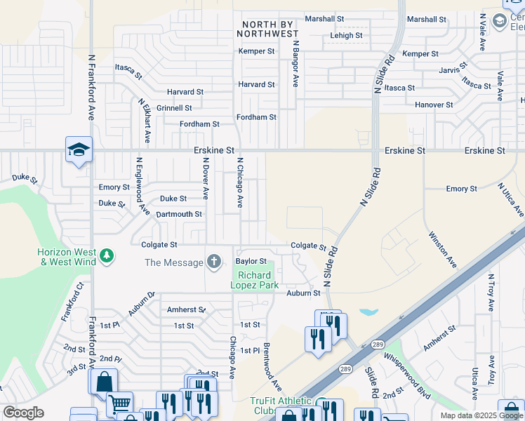 map of restaurants, bars, coffee shops, grocery stores, and more near 514 North Brentwood Avenue in Lubbock