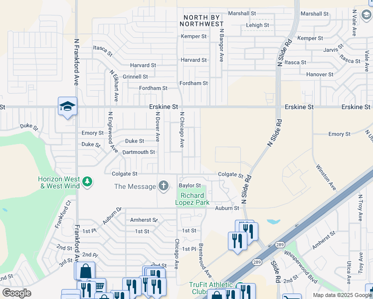 map of restaurants, bars, coffee shops, grocery stores, and more near 507 North Chicago Avenue in Lubbock
