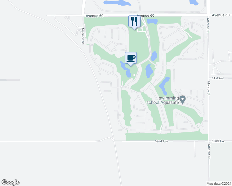 map of restaurants, bars, coffee shops, grocery stores, and more near 61225 Living Stone Drive in La Quinta